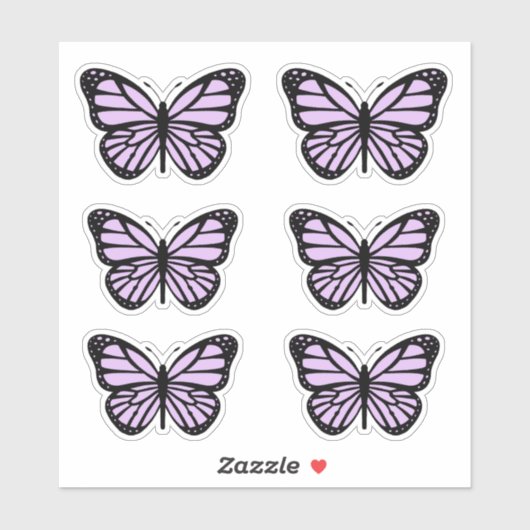 Paarse Pastel Vlinder Sticker Pack (Vel)