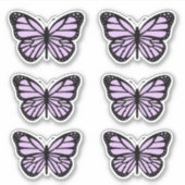 Paarse Pastel Vlinder Sticker Pack (Voorkant)