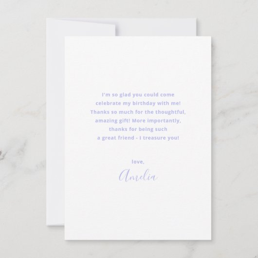 Paarse Pastel Watercolor Foto Bedankkaart (Achterkant)