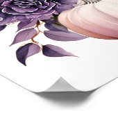 Paarse pastel waterverf Halloween pompoen poster (Hoek)