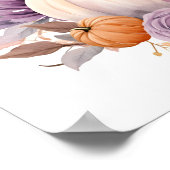 Paarse pastel waterverf Halloween pompoen poster (Hoek)