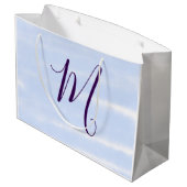 Paarse pastel waterverf monogram naam letter retro groot cadeauzakje (Achterkant Gekanteld)