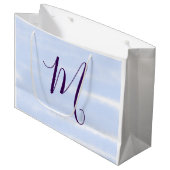 Paarse pastel waterverf monogram naam letter retro groot cadeauzakje (Voorkant Gekanteld)