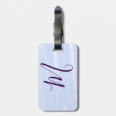 Paarse pastel waterverf monogram naam letterretro bagagelabel (Achterkant verticaal)
