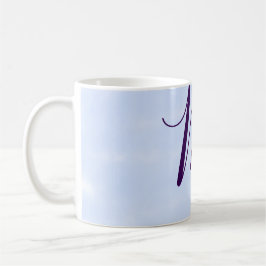 Paarse pastel waterverf monogram naam letterretro koffiemok
