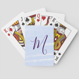 Paarse pastel waterverf monogram naam letterretro pokerkaarten