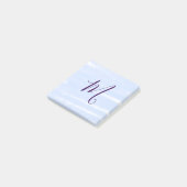 Paarse pastel waterverf monogram naam letterretro post-it® notes (Schuin)