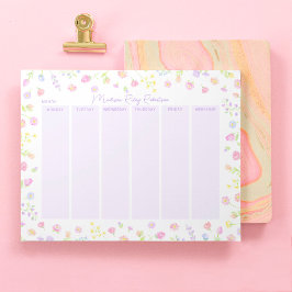 Paarse Pastel Wilde Bloemen Weekplanner Notitieblo Notitieblok