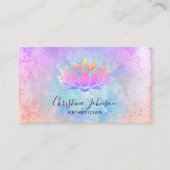 paarse pastelblauw oranje lotus visitekaartje (Voorkant)