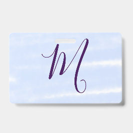 Paarse pastelkleur watercolor monogram naam letter badge