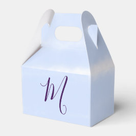 Paarse pastelkleur watercolor monogram naam letter bedankdoosjes