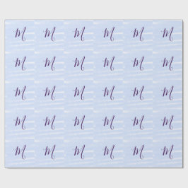 Paarse pastelkleur watercolor monogram naam letter cadeaupapier