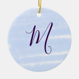 Paarse pastelkleur watercolor monogram naam letter keramisch ornament
