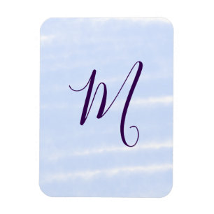 Paarse pastelkleur watercolor monogram naam letter magneet
