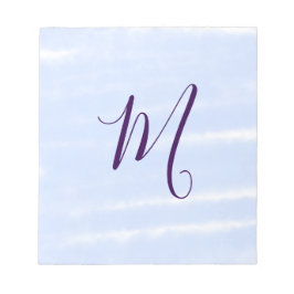 Paarse pastelkleur watercolor monogram naam letter notitieblok