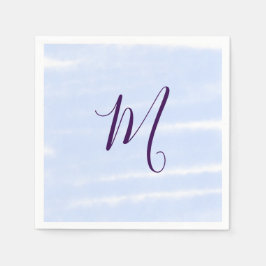 Paarse pastelkleur watercolor monogram naam letter servet