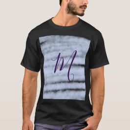 Paarse pastelkleur watercolor monogram naam letter t-shirt