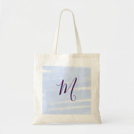 Paarse pastelkleur watercolor monogram naam letter tote bag