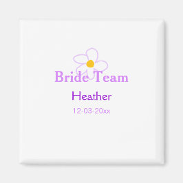 Paarse pastelkleurige bloemen bruidsmeisje bruidst magneet