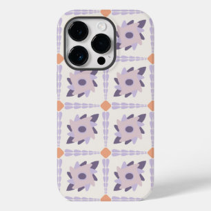 Paarse pastelkleurige decoratieve gekleurde tegel Case-Mate iPhone 14 pro hoesje
