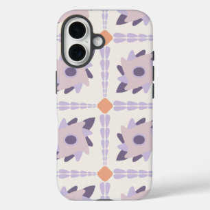 Paarse pastelkleurige decoratieve gekleurde tegel iPhone 16 hoesje