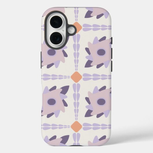 Paarse pastelkleurige decoratieve gekleurde tegel Case-Mate iPhone case (Achterkant)