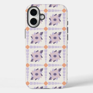 Paarse pastelkleurige decoratieve gekleurde tegel iPhone 16 plus hoesje