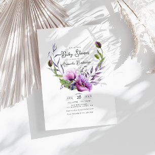 Paarse pastelkleurige klaproos bloemenkrans baby s kaart