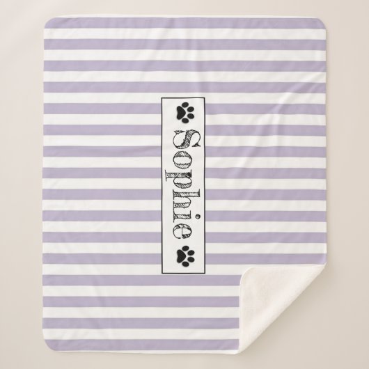 Paarse pastelstrepen gepersonaliseerde hondenkat h sherpa deken (Voorkant)