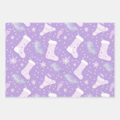 Paarse pastelvakantie inpakpapier (Voorkant 2)