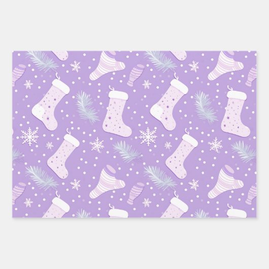 Paarse pastelvakantie inpakpapier (Voorkant 2)