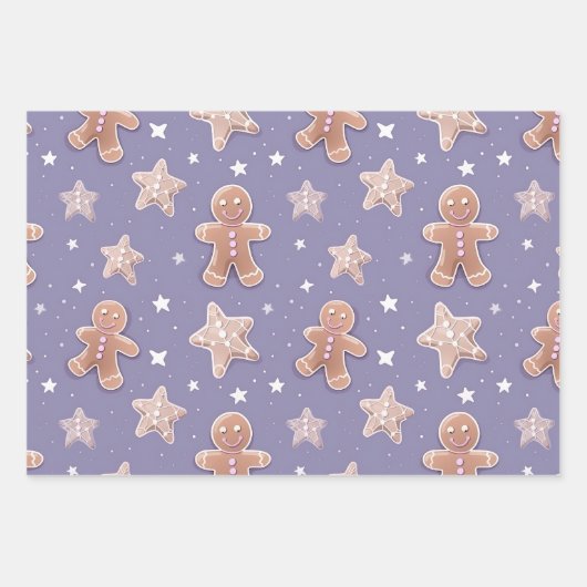 Paarse pastelvakantie inpakpapier (Voorkant)