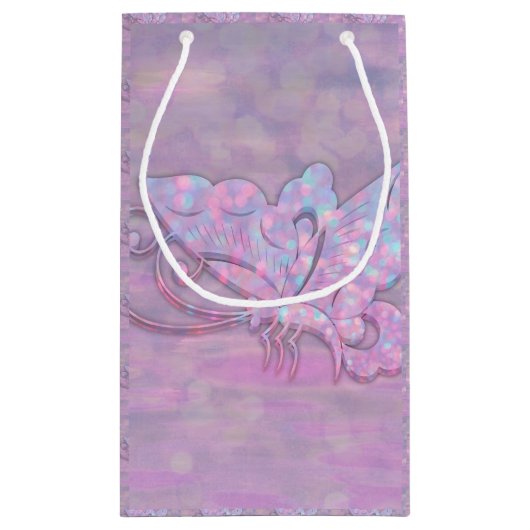 Paarse pasteuze vlinder klein cadeauzakje (Achterkant)