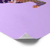 Paarse Patchwork Dachshund Wall Art Poster (Hoek)