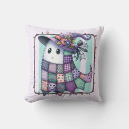 Paarse Patchwork Ghost Halloween - Spooky Decor Kussen