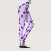 Paarse patchwork harten leggings (Rechts)