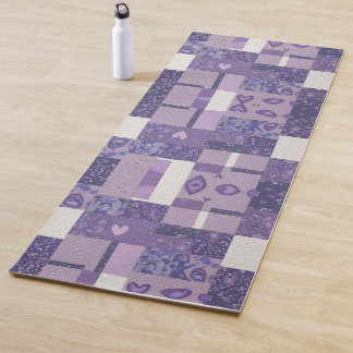Paarse Patchwork Quilt Yoga Mat