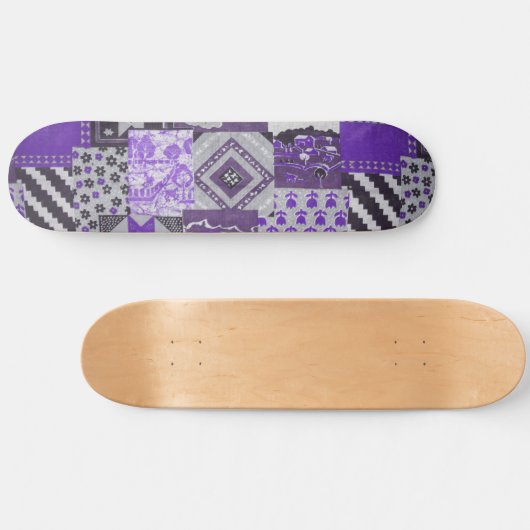 Paarse patchwork Skateboard Deck (Horizontaal)