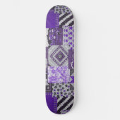 Paarse patchwork Skateboard Deck (Voorkant)