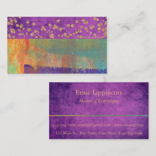 Paarse Patina Glamour Visitekaartje (Voorkant / Achterkant)
