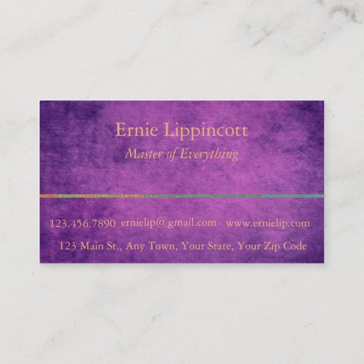 Paarse Patina Glamour Visitekaartje (Achterkant)