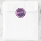 Paarse patina: libel ronde sticker (Tas)