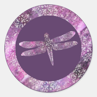 Paarse patina: libel ronde sticker