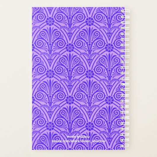 Paarse Patroon Boho Naam Planner (Achterkant)