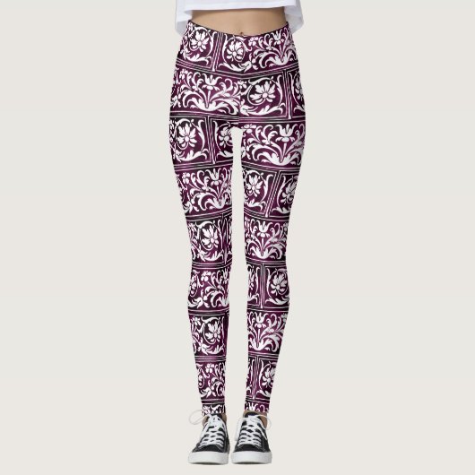 Paarse  patroon leggings (Voorkant)