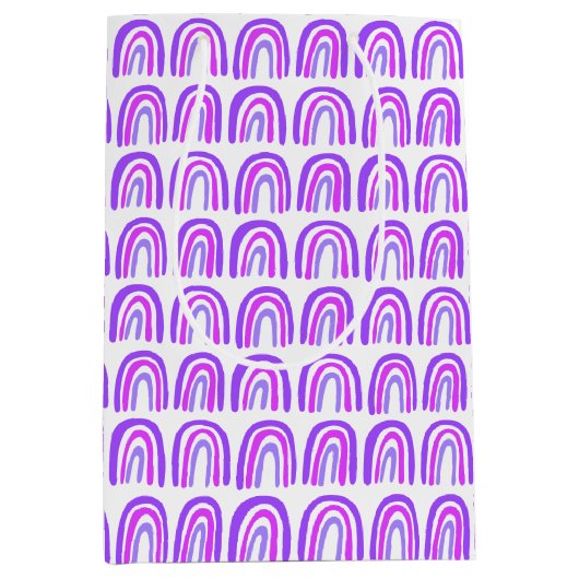 Paarse Patroon Regenboog Baby shower Gift Medium Cadeauzakje (Voorkant)