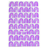 Paarse Patroon Regenboog Baby shower Gift Medium Cadeauzakje (Achterkant)