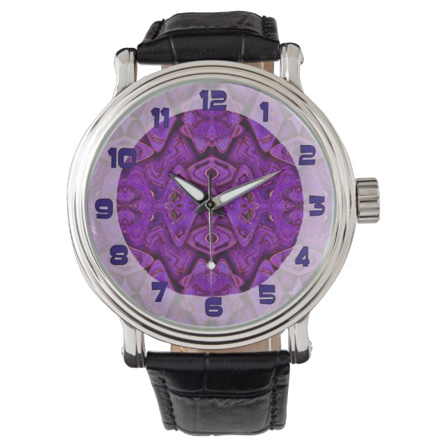 paarse patroonachtergrond horloge (Voorkant)