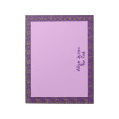 Paarse patroonbruine natuurbloem notitieblok (Linkerzijde)