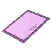 Paarse patroonbruine natuurbloem notitieblok (Schuin)